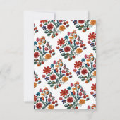 Kleurrijke bloemenmexicaanse volkskunst borduurwer bedankkaart (Achterkant)