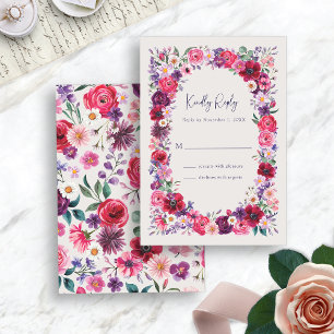 Kleurrijke Bloemenpracht RSVP Kaartje