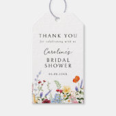 Kleurrijke Bloemenrand Cadeaulabel (Voorkant)