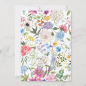 Kleurrijke bloemensave the date uitnodiging (Achterkant)