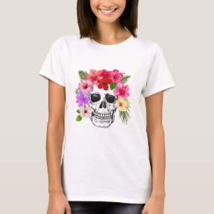 Kleurrijke Bloemenskelet DAMES T-SHIRT