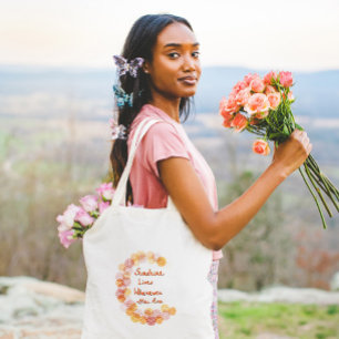 Kleurrijke Bloemenslinger Bericht Tote Bag
