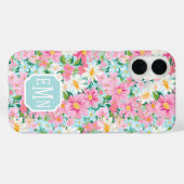 Kleurrijke Bloementuin Monogram Case-Mate iPhone Case (Achterkant (horizontaal))