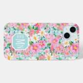 Kleurrijke Bloementuin Monogram Case-Mate iPhone Case (Achterkant (horizontaal))