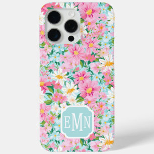 Kleurrijke Bloementuin Monogram iPhone 15 Pro Max Hoesje