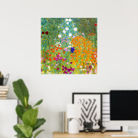 kleurrijke bloementuin van Gustav Klimt