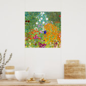  kleurrijke bloementuin van Gustav Klimt Poster (Keuken)
