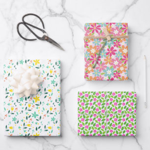 Kleurrijke bloemige baby shower geslacht neutraal inpakpapier vel