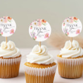 Kleurrijke bloemige dank je sticker