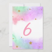 Kleurrijke Bloemige Eenhoorn Uitnodiging (Achterkant)