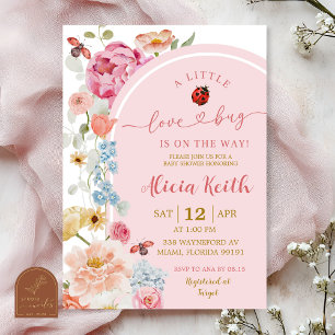 Kleurrijke bloemige Liefdeskever Baby Shower Uitno Kaart