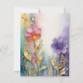 Kleurrijke bloemige RSVP kaart (Achterkant)