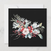 Kleurrijke Bloemige Vierkante Open Huis Waterverf Kaart (Achterkant)