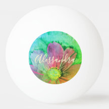 Kleurrijke Bloemige Waterverf Naam Monogram Botani