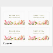 Kleurrijke bloemillustratie Aangepaste dank je  Rechthoekige Sticker (Vel)