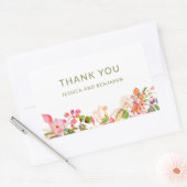 Kleurrijke bloemillustratie Aangepaste dank je  Rechthoekige Sticker (Envelop)