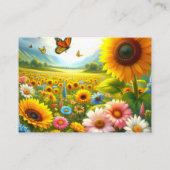 Kleurrijke bloemmotieven visitekaartje (Achterkant)