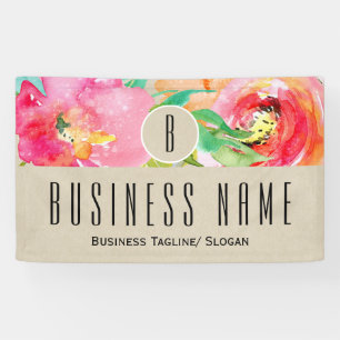 Kleurrijke Bloemrijke Moderne Landelijke Botanisch Spandoek