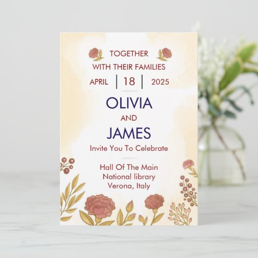 Kleurrijke & Bloemrijke Trouwkaarten Kaart (Staand voorkant)