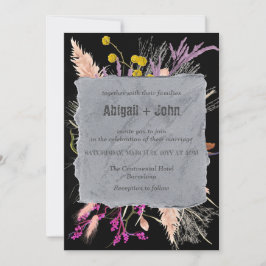 Kleurrijke bloemrijke zwarte achtergrond klassieke kaart