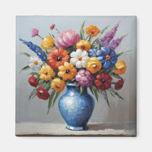 Kleurrijke bloemschikken magneet