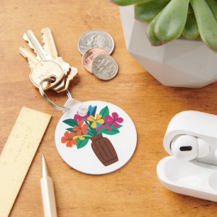 Kleurrijke bloemschikking sleutelhanger