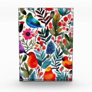 Kleurrijke bloemvogels fotoblokken