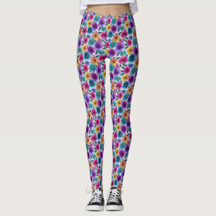 Kleurrijke Bloesems Waterverf Elegant Chic Leggings