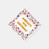 Kleurrijke blok baksteen patroon tekenen kinderen  servet (Hoek)