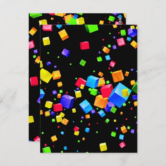 Kleurrijke blokken 2 briefkaart (Voorkant / Achterkant)