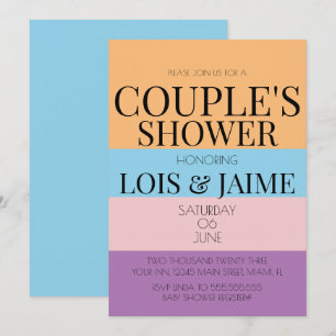 Kleurrijke blokken, Baby shower voor heldere paren Kaart