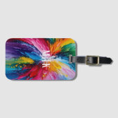Kleurrijke Bloom Abstracte Kunst Gepersonaliseerde Bagagelabel (Voorkant (horizontaal))
