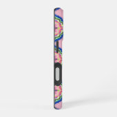 Kleurrijke Bloom Kaleidoscoop: Roze & Smaragd Mand iPhone 16 Hoesje (Rechterkant)