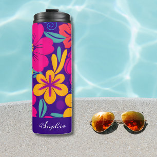Kleurrijke Blooms-Dopamine Style-Retro bloemen Thermosbeker