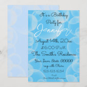 Kleurrijke Blue Bubble Blast Birthday Kaart (Voorkant / Achterkant)