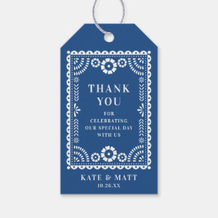 Kleurrijke Blue Papel Picado bruiloft gunst Label Cadeaulabel
