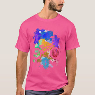 Kleurrijke BMX Bike Stunt Fiets Trick Jumping BMX T-shirt