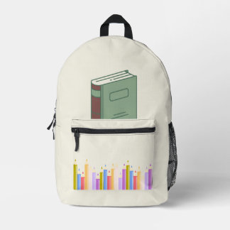 Kleurrijke Boeken & Potloden Terug naar School Rug Bedrukte Rugzak