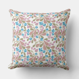 Kleurrijke boeketten retro bloemen op wit kussen