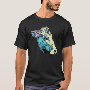 Kleurrijke boer dier grafische imprint motief met t-shirt