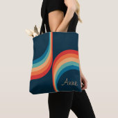 Kleurrijke bogen in retro-stijl draagtas (Dichtbij)