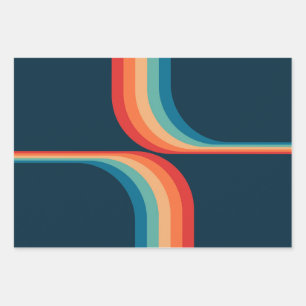 Kleurrijke bogen in retro-stijl inpakpapier vel