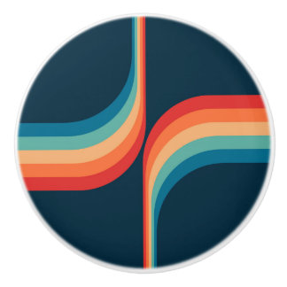 Kleurrijke bogen in retro-stijl keramische knop