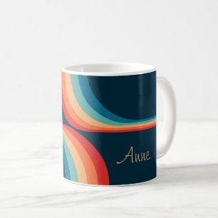 Kleurrijke bogen in retro-stijl koffiemok