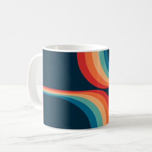 Kleurrijke bogen in retro-stijl koffiemok (Voorkant links)