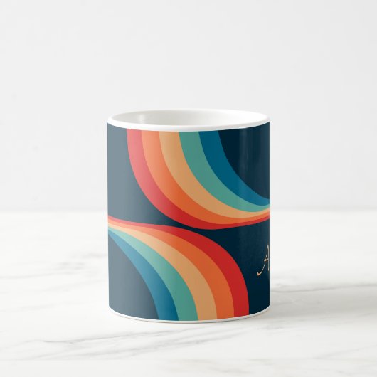 Kleurrijke bogen in retro-stijl koffiemok (Center)