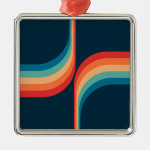 Kleurrijke bogen in retro-stijl metalen ornament