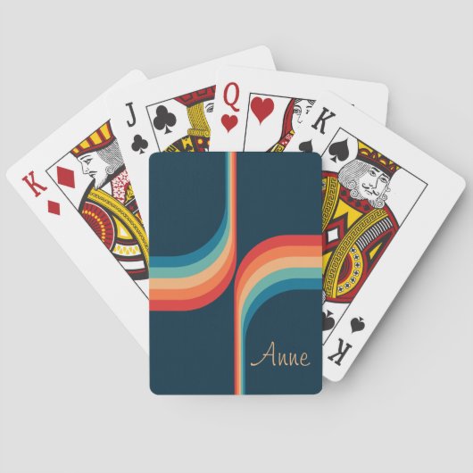 Kleurrijke bogen in retro-stijl pokerkaarten (Achterkant)