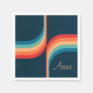 Kleurrijke bogen in retro-stijl servet