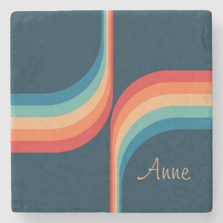 Kleurrijke bogen in retro-stijl stenen onderzetter